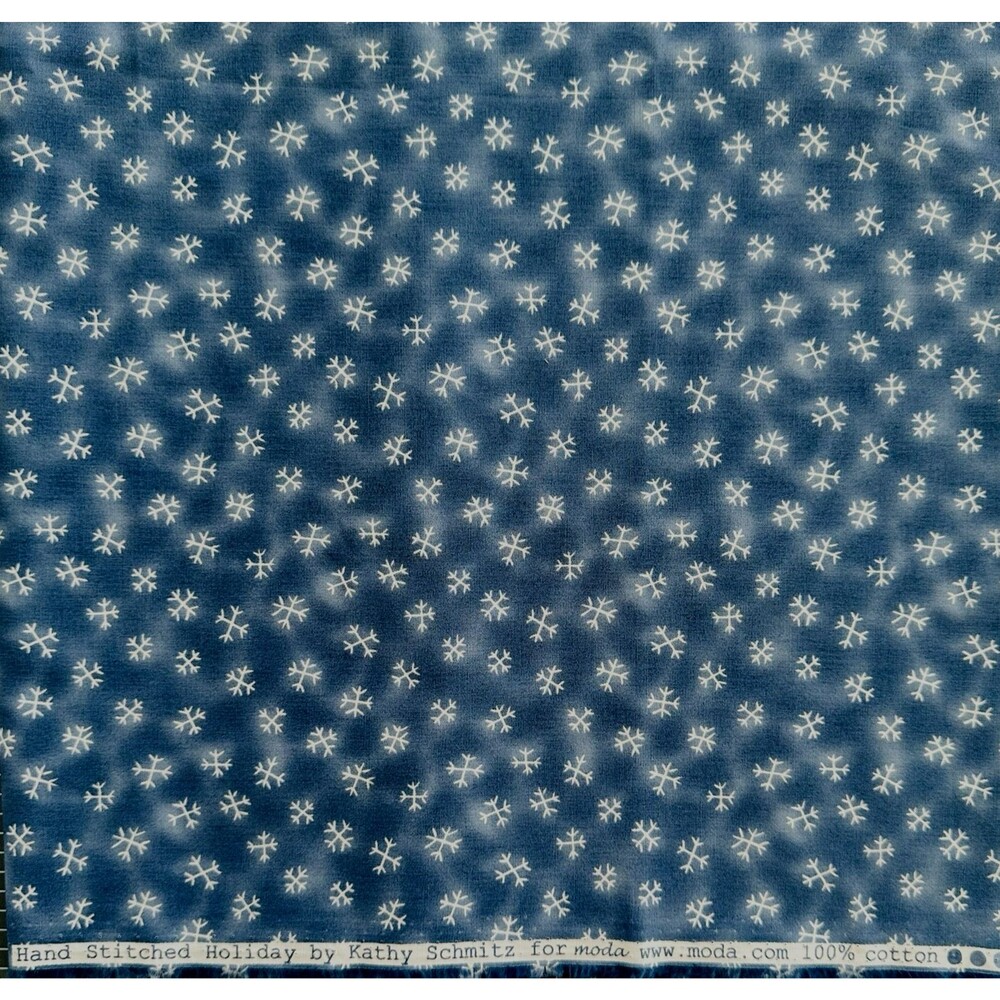 Snowflakes Quilt Fabric Moda Hand Stitched Holiday Schmitz Cotton Winter Sew BTY